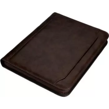 Jüscha 30064 A4 Presentation Folder Brown with Business Card Slot and Metal Clasp Fastener