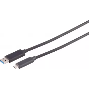 Aktivní optický kabel S CONN MAXIMUM CONNECTIVITY USB-A na USB-C, 10 m, 10Gbps, černý 30-39075