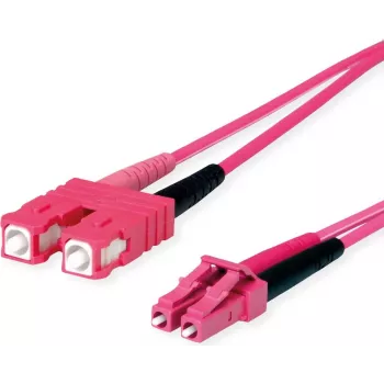 Optický kabel Telegärtner L00890A0111 OM4 duplex, SC na LC, LSZH, fialový, 1 m