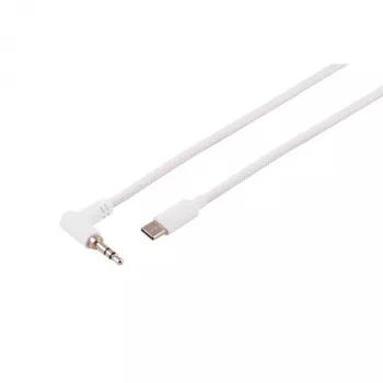 Audio kabel USB-C S CONN MAXIMUM CONNECTIVITY, 3,5mm úhlový konektor, TRS, bílý, 1,2m (14-06126)