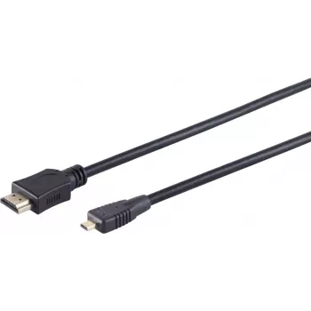 High Speed Micro HDMI kabel s Ethernetem S CONN MAXIMUM CONNECTIVITY, černý, 0,5 m (77470-0.5-3)