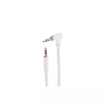 Audio kabel 3,5mm TRS SHIVERPEAKS, úhlový na rovný, bílý, 0,9m BS14-07226