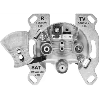 Anténní zásuvka TechniSat TECHNIPRO SV600 V2 3dírová s DC diodovým odpojením (TV, rádio, SAT) 0004/3075