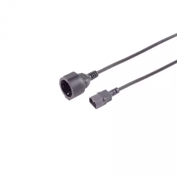 Adaptérový kabel S CONN MAXIMUM CONNECTIVITY IEC C14 na CEE 7/3, 0,5 m, 3 x 1,0 mm², černý 09-07015