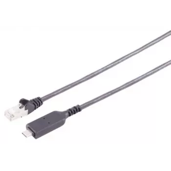 Adaptérový kabel S CONN MAXIMUM CONNECTIVITY USB-C na Ethernet 1G, USB Type-C zástrčka na RJ45, PVC, černý, 1m (13-51025)