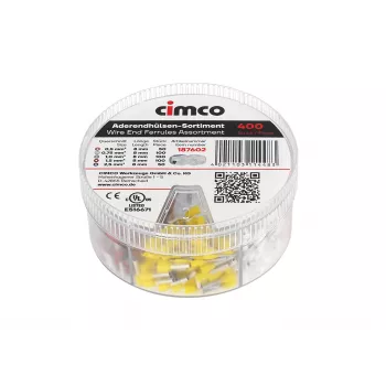 Sada částečně izolovaných dutinek Cimco 187602, 500 ks, 0,5-2,5 mm², DIN 46228-4