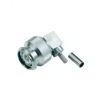 TNC pravoúhlý crimp konektor Telegärtner, 50 Ohm, pro RG-316/U, pájení/crimp, niklovaná mosaz J01010B0012