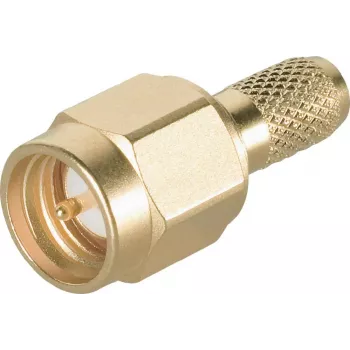 SMA kabelová zástrčka Telegärtner crimp/pájení G05 (RG-223/U, RG-142 B/U), zlatá, 50 Ohm, DC-18 GHz J01150A0031