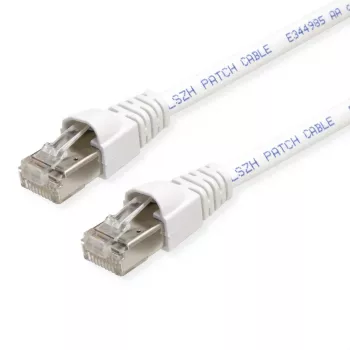 Patch kabel Telegärtner MP8 FS 500 Cat 6a S/FTP, RJ45 na RJ45, 1,5 m, bílý, bez halogenů, lisovaný L00001A0171