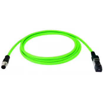Cat.6A S/FTP RJ45 patch kabel Telegärtner 100017276, 1 m, zelený, LSZH
