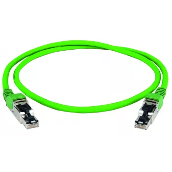 RJ45 síťový kabel Telegärtner 100017345, CAT 5 patch kabel zelený s ochranou proti zlomení