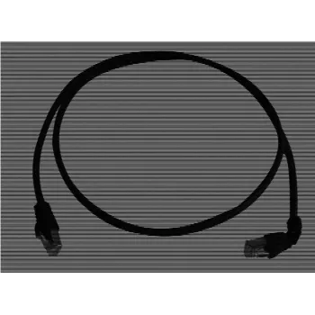 Patch kabel CAT 6A Telegärtner, 1x90° zalomený, S/FTP, LSZH, černý, 3,0 m L00002A0175