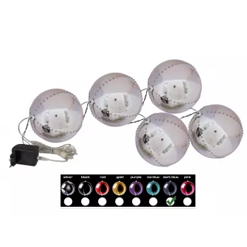 LED sněhová koule EUROPALMS 8 cm, tmavě modrá, sada 5 ks 83501239