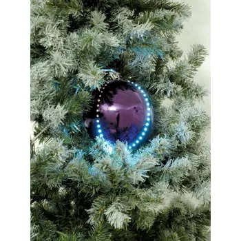 LED sněhová koule EUROPALMS 15 cm, fialová 83501248