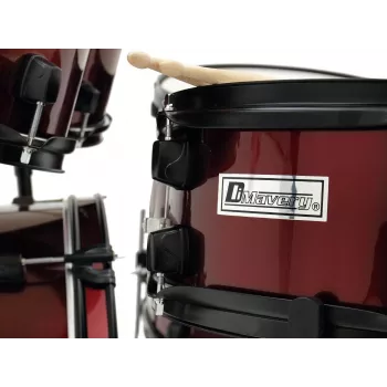 Dimavery DS-200 Drum Set Wine Red incl. Bass Drum Pedal and Cymbals