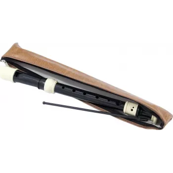 DIMAVERY Baroque Fingering Soprano Recorder in C, Black Plastic, 3-Piece 26500410