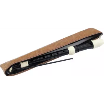 DIMAVERY Baroque Fingering Soprano Recorder in C, Black Plastic, 3-Piece 26500410