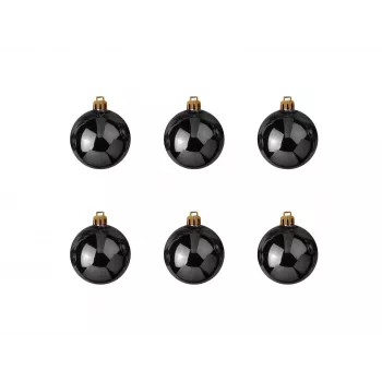 EUROPALMS Decorative Ball 7cm, Black, 6-Pack (83501253)