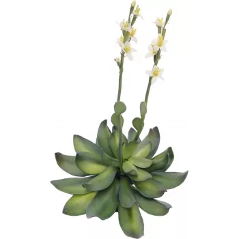 Umělá rostlina EUROPALMS Stone Rose (EVA), žlutá, 32 cm 82530573