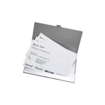 JÜSCHA Alassio Business Card Case, Aluminum, Matte Silver, Holds approx. 10 Cards, 93 x 60 x 5 mm 0334