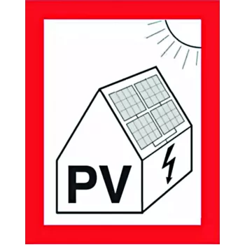 Protipožární značka Cimco pro fotovoltaické systémy, 100 x 100 mm, samolepicí plast 182799