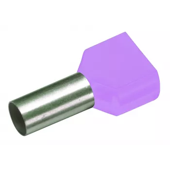 Dvojitá kabelová koncovka Cimco 187715 0,25 mm², částečně izolovaná, fialová (100 ks)