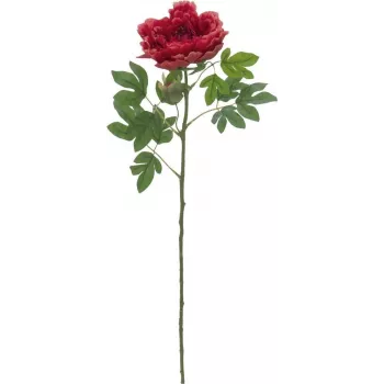 Umělá rostlina větev pivoňky Classic EUROPALMS, magenta, 80 cm 82530211