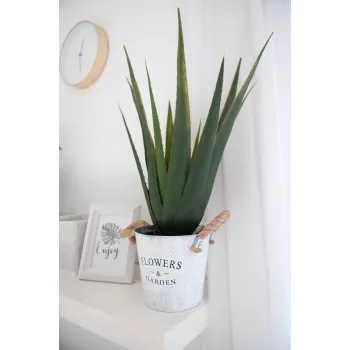 EUROPALMS Artificial Aloe Vera Plant, 60 cm, Black Pot 82600167