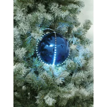 LED sněhová koule EUROPALMS 15 cm, tmavě modrá 83501247