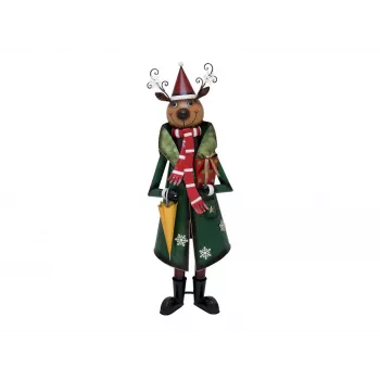 EUROPALMS Reindeer with Coat, Metal, 155cm, Green (83314905)