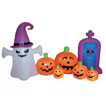 Halloweenský nafukovací duch s dýněmi EUROPALMS, 244 cm (83316154)