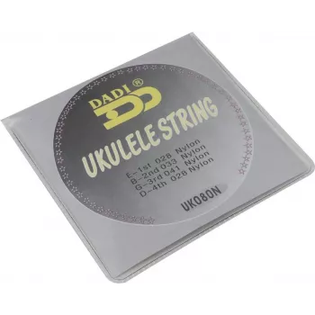 Sada strun na ukulele DIMAVERY, .028-.041, nylon, 4 struny, ladění GCEA 26320084