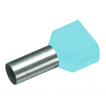 Dvojitá kabelová koncovka Cimco 187701, 0,34 mm², částečně izolovaná, tyrkysová, 100 ks