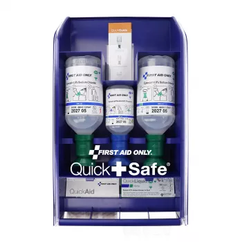 Lékárnička First Aid Only Quick+ Safe DIN EN 15154-4, modrá, na zeď, ABS plast, náplň DIN 13157 P-44026 00