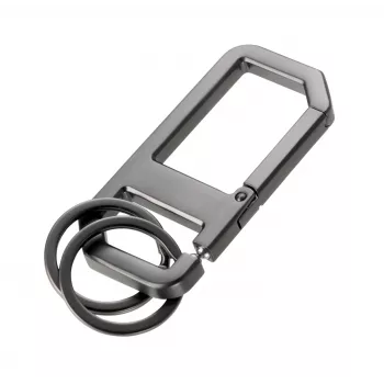 Klíčenka TROIKA ALVAR NERO s karabinou, gunmetal/černá (KR26-05/GM)