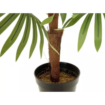 EUROPALMS Fan Palm Artificial Plant, 88cm, Green, Black Pot 82509301