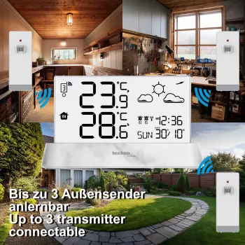 Techno Line WS6782 Wireless Thermometer with 3-Channel Sensor Support
