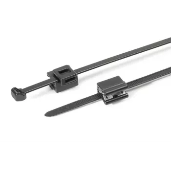 HellermannTyton T50ROSEC5B-PA66HS/PA66HIRHS-BK Cable Tie with Fir Tree Mount, 200 x 4.6 mm, Black, 500 pcs 150-40581