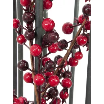 Umělý věnec z mixu bobulí EUROPALMS, 180 cm, červený 83500501