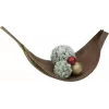 Dekorace EUROPALMS flockovaná borovicová koule, 15 cm, zelená s bílým sněhovým finišem 83500303