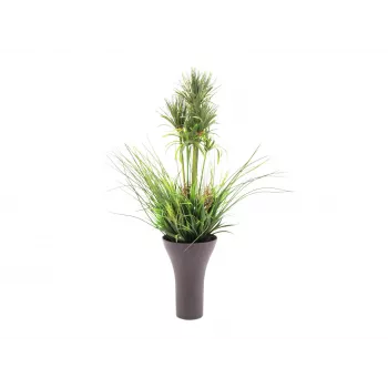 Umělá travní aranžmá EUROPALMS, 90 cm, zelená, v černém květináči 82600137