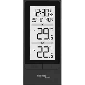 Technoline WS9787 Wireless Weather Station with Outdoor Sensor, Black/Silver