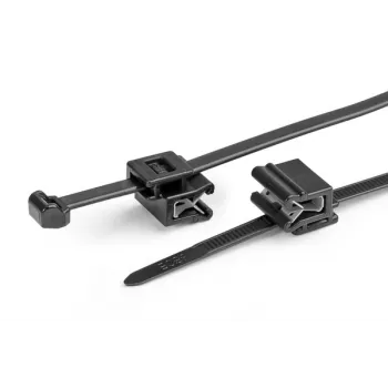 Stahovací páska s klipem HellermannTyton T50ROSEC5A-PA66W-BK, 200 mm x 4,6 mm, černá, 100 ks 156-03219