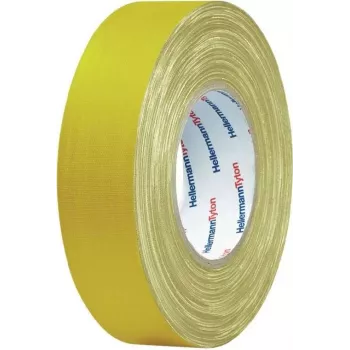 HellermannTyton HTAPE-TEX-19x10 Multipurpose Fabric Tape, Yellow, 19 mm x 10 m 712-00202