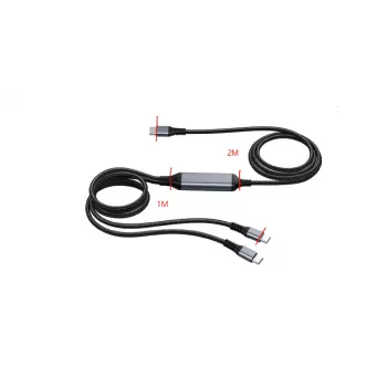 USB-C PD nabíjecí splitter ALLNET 100W (70W+30W) pouze pro nabíjení, černý S217890
