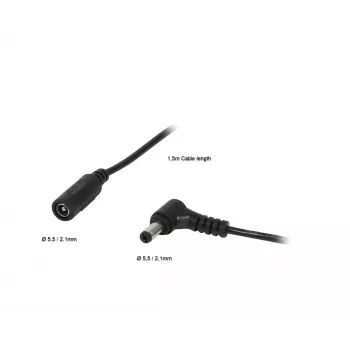 ALLNET prodlužovací napájecí kabel DC 5,5x2,1 mm zásuvka na konektor 3 m, 2 ks (ALL-Adapt-Ext5.5-3000)