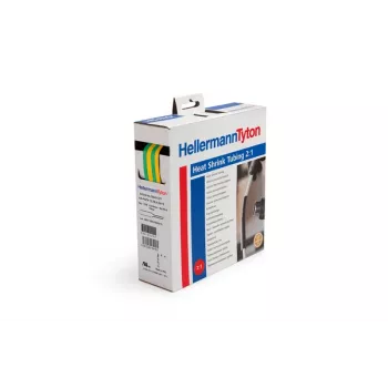 HellermannTyton HIS-PACK-3,2/1,6-GNY Heat Shrink Tubing 3.2/1.6 mm Green/Yellow 10 pcs of 1 m