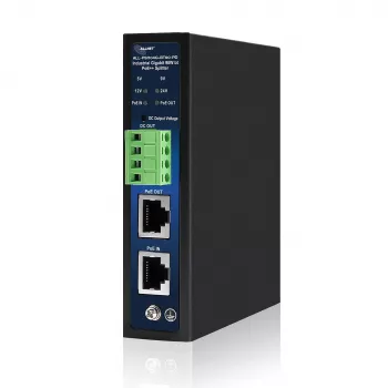 Průmyslový PoE splitter/extractor ALLNET IEEE 802.3bt Type 4, 90 W, volitelný výstup 5V/9V/12V/24V, Gigabit Ethernet, montáž na DIN lištu/stěnu (ALL-PSI104G-BT90-PD)