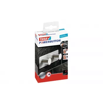 Dvojitý háček Tesa Powerbutton Classic 12 kg chrom 59333-00000-01