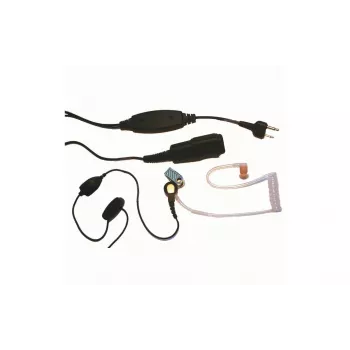 In-ear mono headset MIDLAND Albrecht AE 31-PT07 s ramínkovým mikrofonem a PTT, kabelový, 2pinový konektor, černý 41990